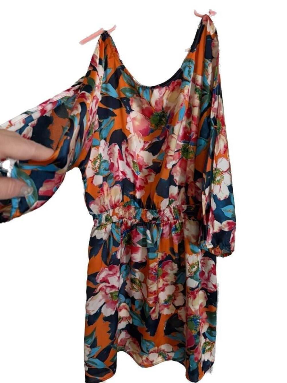 Women's Floral Print Cold-Shoulder Mini Dress